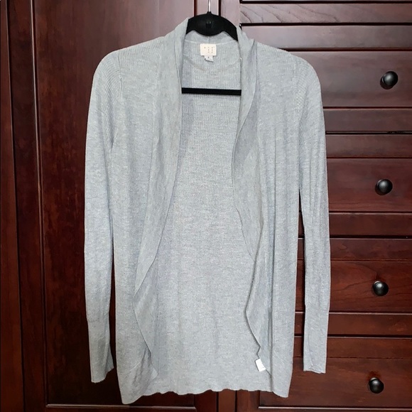 a new day Sweaters - Cocoon Gray Open Front Cardigan